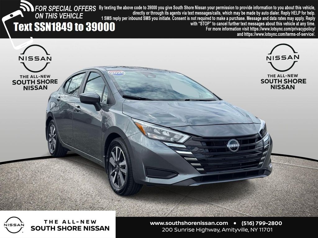 Gray (Gun Metallic) 2025 Nissan Versa SV FWD Sedan Front-Wheel Drive Continuously Variable Transmission