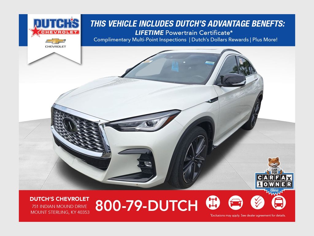 Majestic White 2023 INFINITI QX55 Luxe AWD SUV / Crossover All-Wheel Drive Continuously Variable Transmission