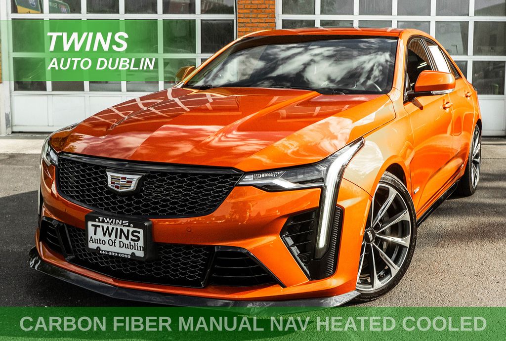 Orange 2023 Cadillac CT4-V Blackwing Sedan Rear-Wheel Drive 6-Speed Manual