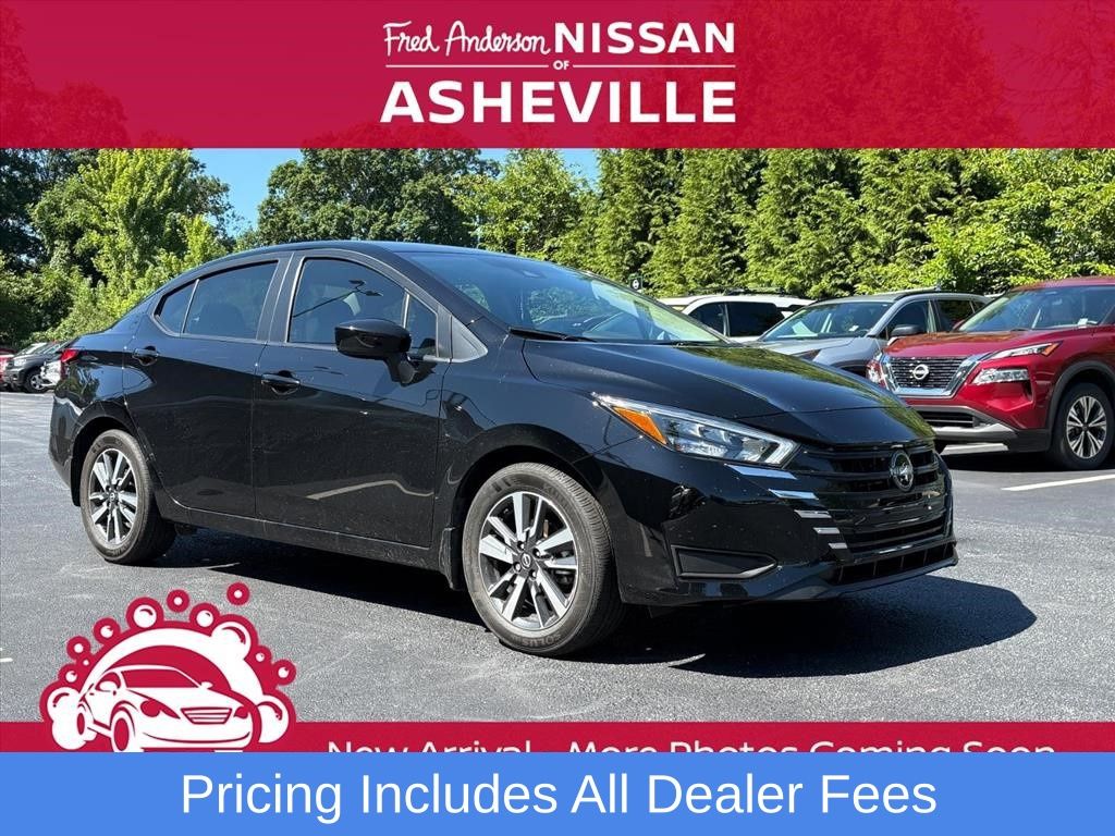 Super Black Metallic 2025 Nissan Versa Sedan Front-Wheel Drive Continuously Variable Transmission