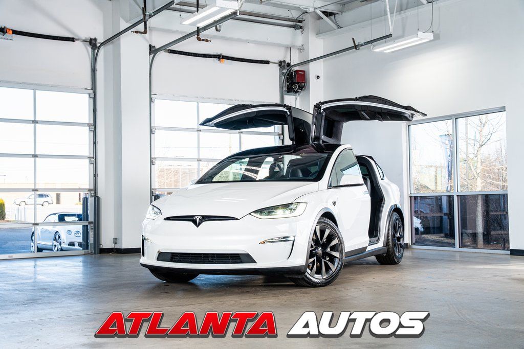 Pearl White Multi-Coat 2022 Tesla Model X AWD SUV / Crossover All-Wheel Drive 1-Speed Automatic