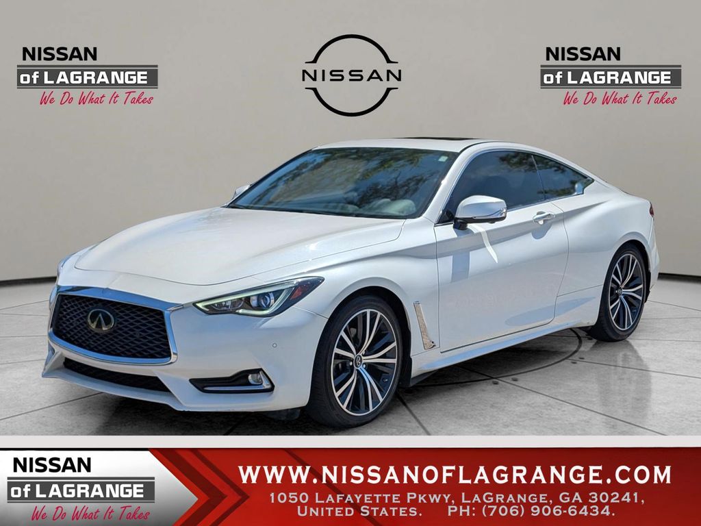 Majestic White 2022 INFINITI Q60 Coupe Rear-Wheel Drive 7-Speed Automatic