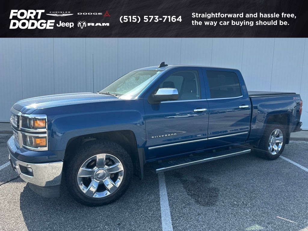 Deep Ocean Blue Metallic 2015 Chevrolet Silverado 1500 Pickup Truck Four-Wheel Drive 6-Speed Automatic Overdrive