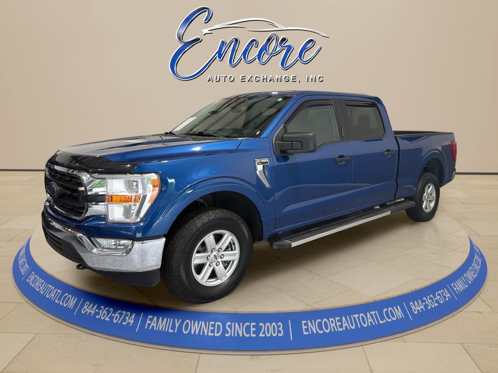 Blue Metallic 2022 Ford F-150 Pickup Truck Four-Wheel Drive Automatic