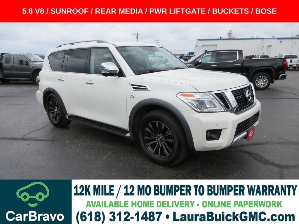 Pearl White 2018 Nissan Armada SUV / Crossover Four-Wheel Drive 7-Speed Automatic