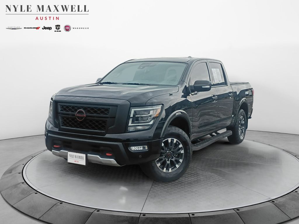 Super Black 2023 Nissan Titan PRO-4X Crew Cab 4WD Pickup Truck Four-Wheel Drive 9-Speed Automatic