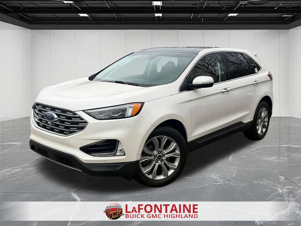 White Platinum Clearcoat Metallic 2019 Ford Edge Titanium AWD SUV / Crossover All-Wheel Drive 8-Speed Automatic