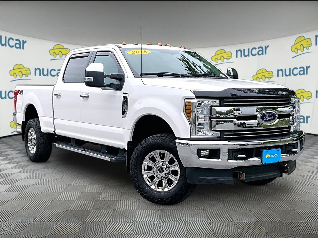 White Platinum Clearcoat Metallic 2018 Ford F-250 Super Duty Pickup Truck Four-Wheel Drive 6-Speed Automatic