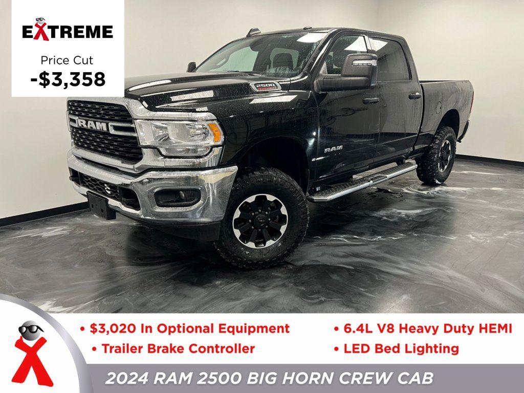 Diamond Black Crystal Pearlcoat 2024 RAM 2500 Pickup Truck Four-Wheel Drive 8-Speed Automatic