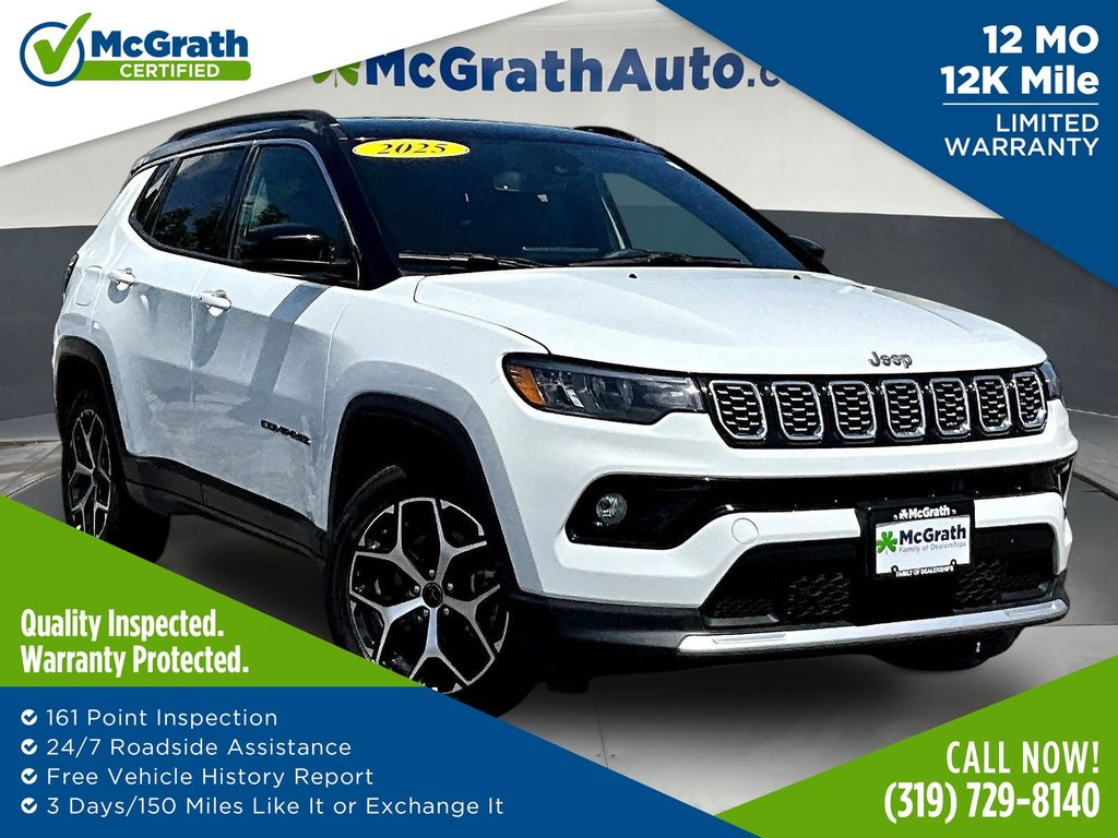 Bright White Clearcoat 2025 Jeep Compass SUV / Crossover Four-Wheel Drive 8-Speed Automatic