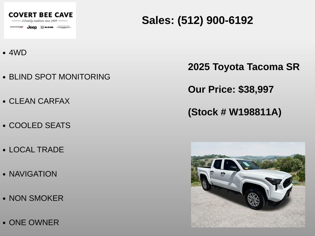 Used Car 2025 Toyota Tacoma  Sr For Sale Under $40,000 In Austin, Texas