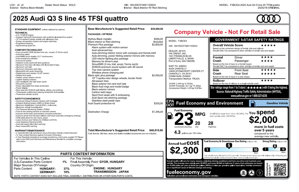 Used 2025 Black Audi Premium Plus image 10