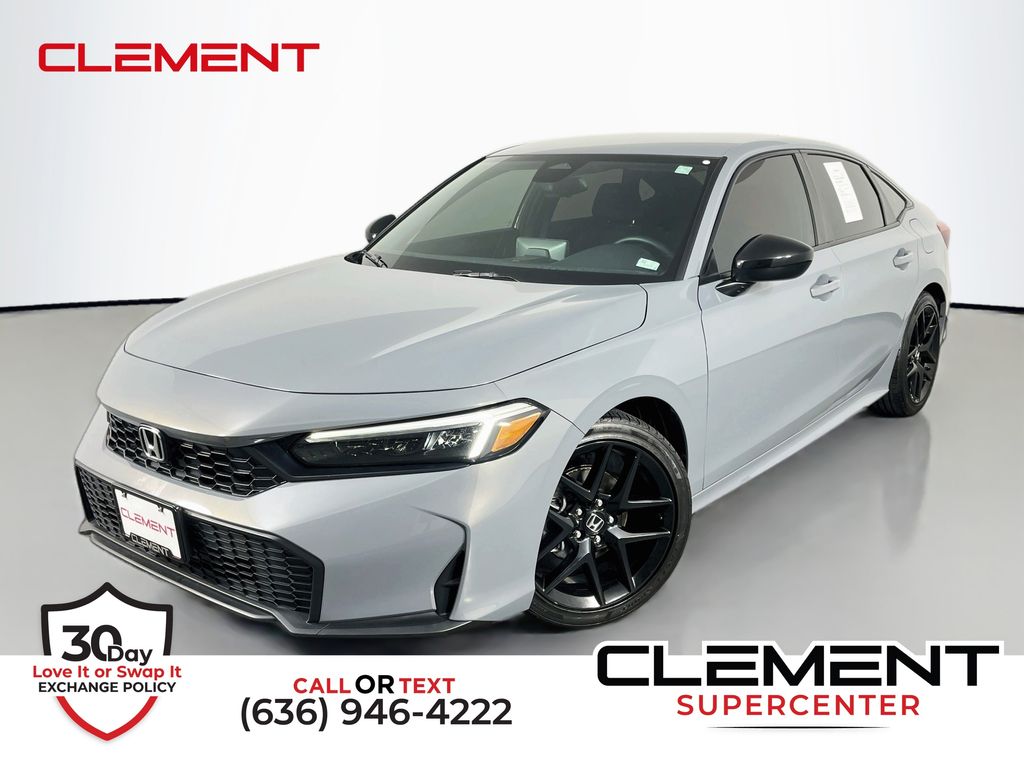 Meteorite Gray Metallic 2025 Honda Civic Sedan Front-Wheel Drive Continuously Variable Transmission