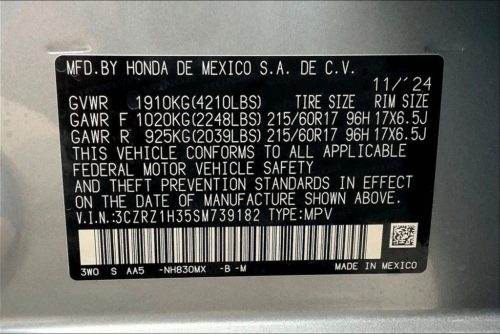 2025 Honda HR-V LX 13