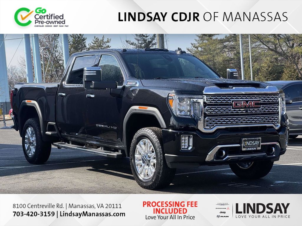 Black (Ebony Twilight Metallic) 2023 GMC Sierra 2500HD Denali Crew Cab 4WD Pickup Truck Four-Wheel Drive 6-Speed Automatic