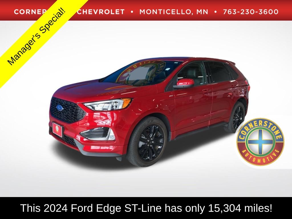 Red Metallic 2024 Ford Edge SUV / Crossover All-Wheel Drive 8-Speed Automatic