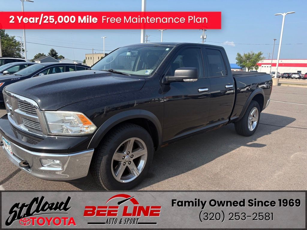 Brilliant Black Clearcoat 2010 Dodge RAM 1500 Pickup Truck Four-Wheel Drive 5-Speed Automatic