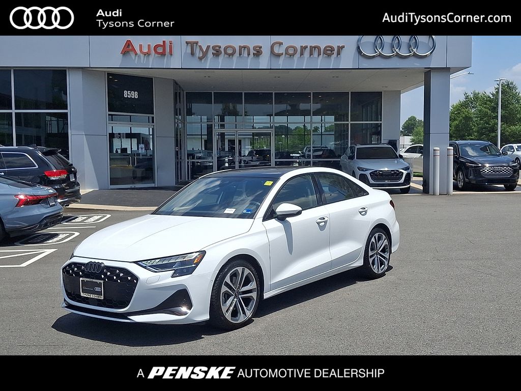 Glacier White 2025 Audi A3 Sedan All-Wheel Drive 7-Speed Automatic