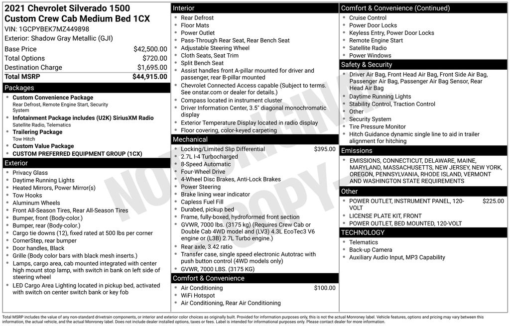 2021 Chevrolet Silverado 1500 Custom