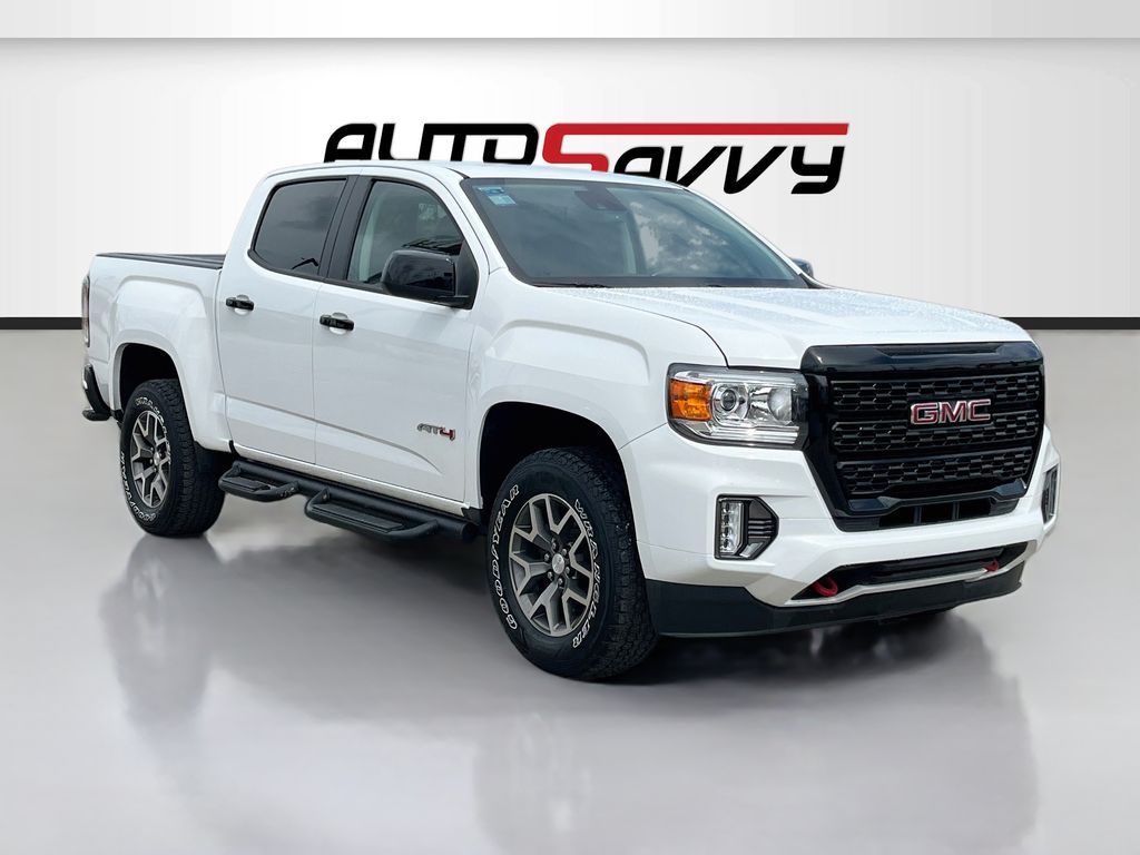 2021 GMC Canyon AT4 w/Leather White at AutoSavvy Houston Northwest