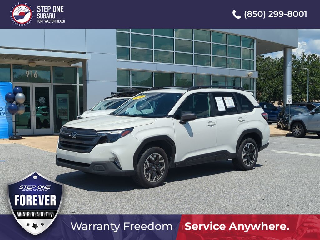 Crystal White Pearl 2025 Subaru Forester SUV / Crossover All-Wheel Drive Continuously Variable Transmission