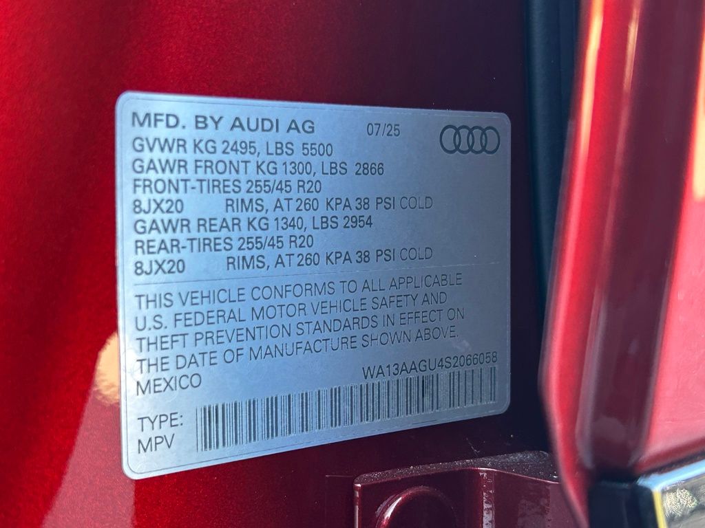 New 2025 Red Audi 2.0T Prestige image 78