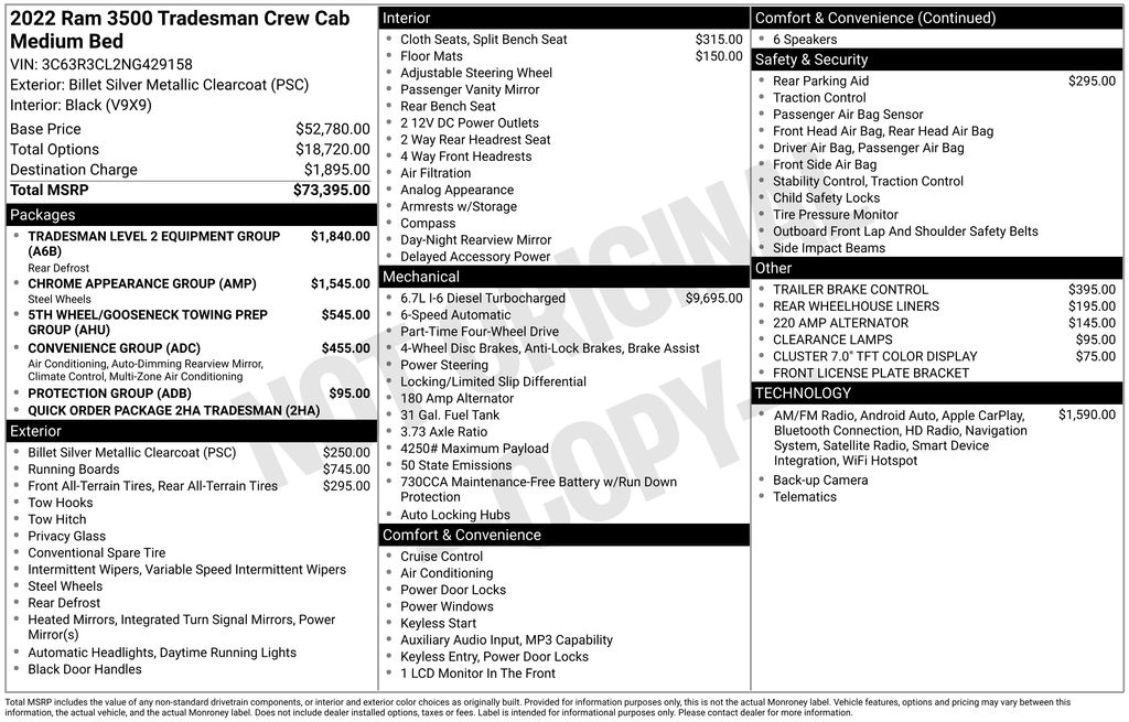 Used Car 2022 Ram 3500  Tradesman For Sale Under $50,000 In Austin, Texas