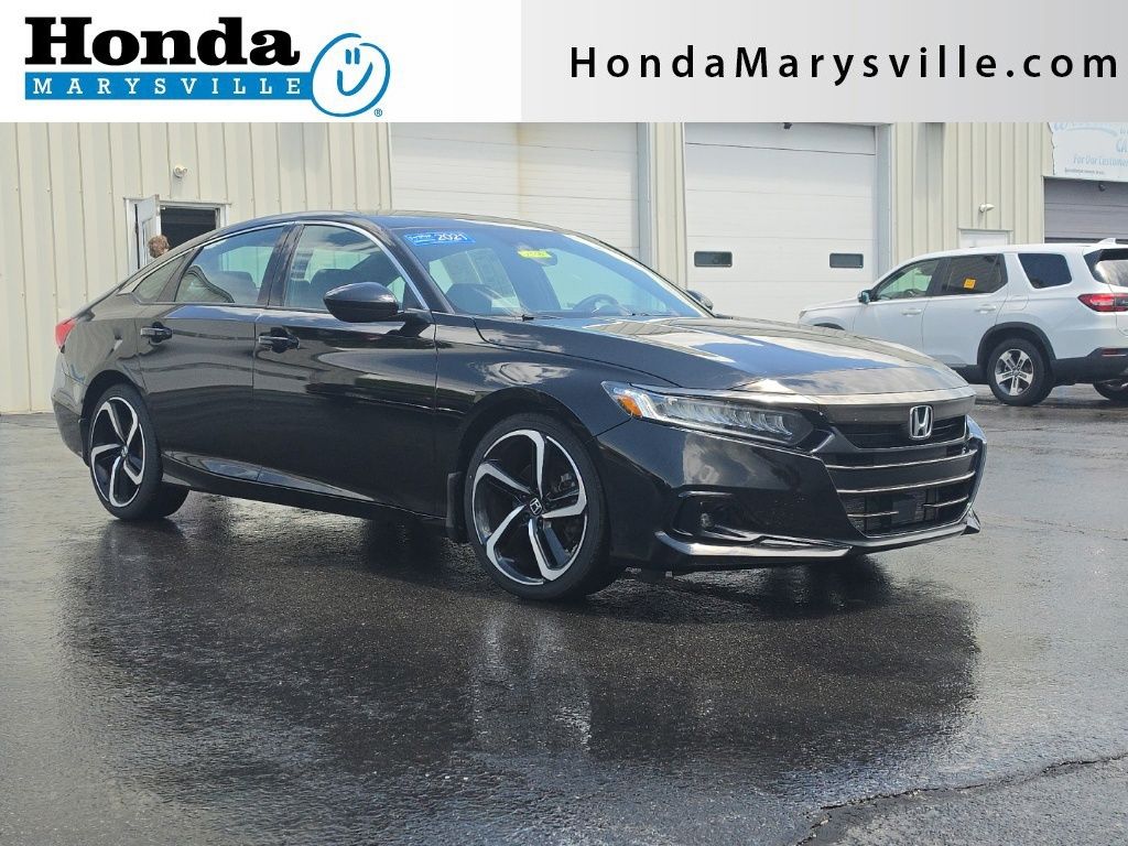 Crystal Black Pearl 2021 Honda Accord Sedan Front-Wheel Drive Continuously Variable Transmission