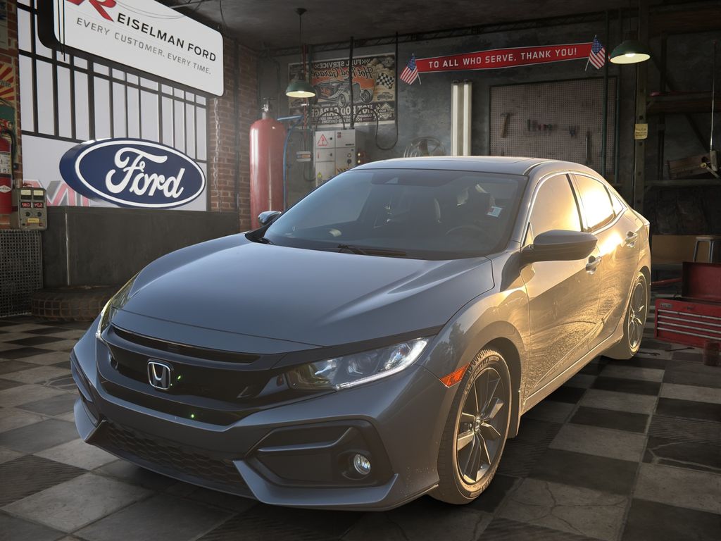 Gray 2020 Honda Civic Hatchback Hatchback Front-Wheel Drive Continuously Variable Transmission
