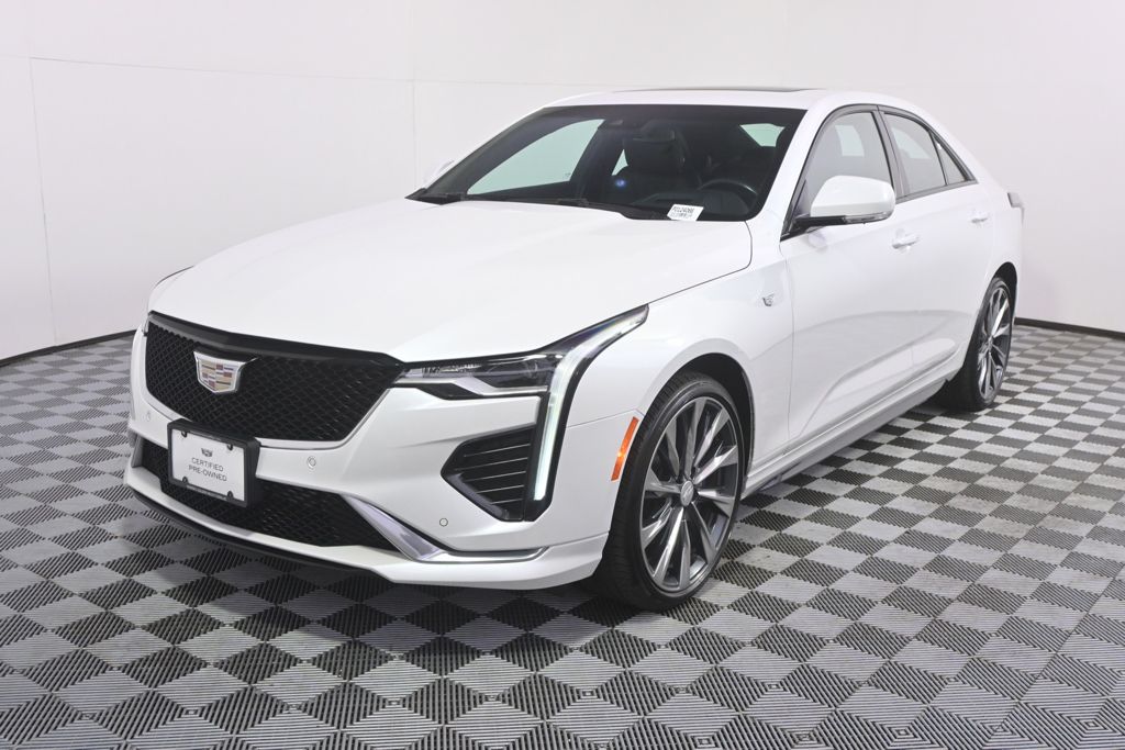 Crystal White Tricoat 2023 Cadillac CT4 Sedan All-Wheel Drive 8-Speed Automatic