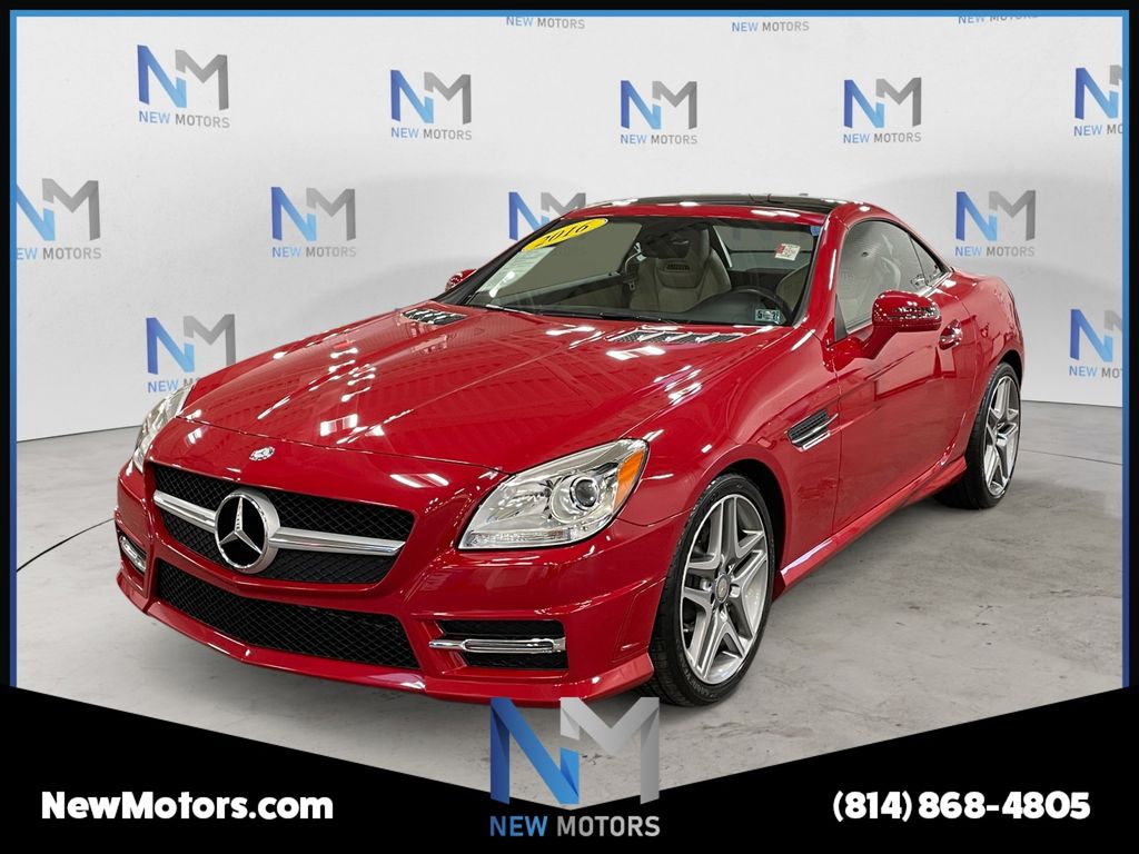 Mars Red 2016 Mercedes-Benz SLK Convertible Rear-Wheel Drive 7-Speed Automatic