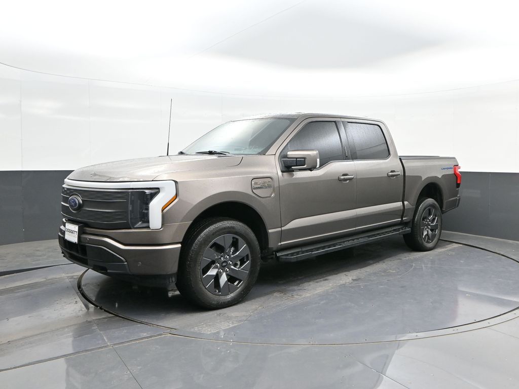 Stone Gray Metallic 2023 Ford F-150 Lightning Lariat SuperCrew AWD Pickup Truck All-Wheel Drive Automatic
