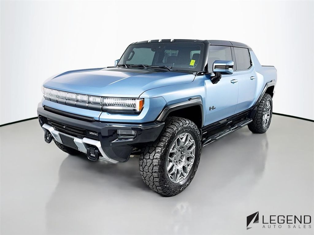 Neptune Blue Matte 2024 GMC Hummer EV Pickup 3X Crew Cab AWD Pickup Truck All-Wheel Drive 1-Speed Automatic