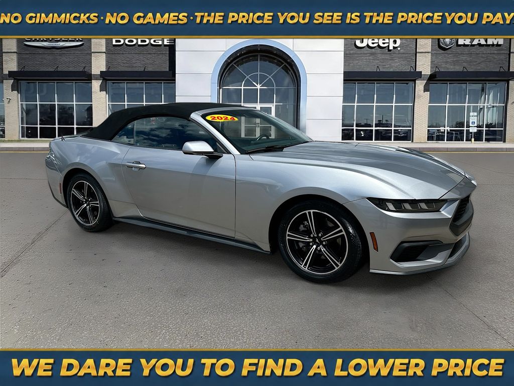 Iconic Silver Metallic 2024 Ford Mustang Convertible Rear-Wheel Drive Automatic