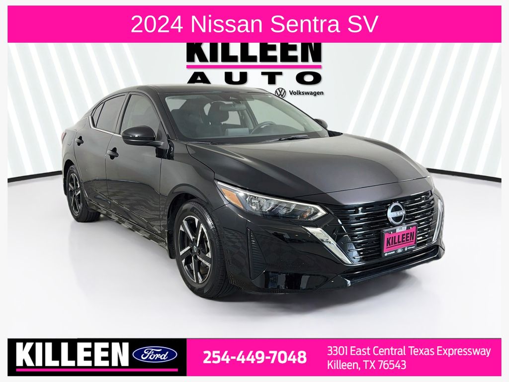 Super Black 2024 Nissan Sentra Sedan Front-Wheel Drive Continuously Variable Transmission