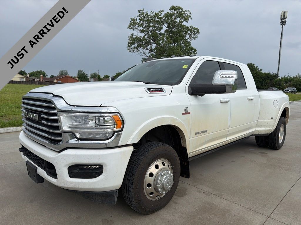 Bright White Clearcoat 2024 RAM 3500 Limited Longhorn Mega Cab DRW 4WD Pickup Truck Four-Wheel Drive 6-Speed Automatic