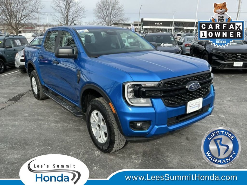 Velocity Blue Metallic 2024 Ford Ranger XL SuperCrew 4WD Pickup Truck Four-Wheel Drive Automatic
