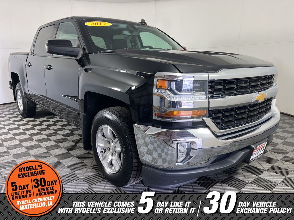 Black 2017 Chevrolet Silverado 1500 LT Crew Cab RWD Pickup Truck 4X2 8-Speed Automatic