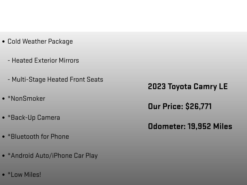 2023 Toyota Camry LE Silver at Audi Porsche Sewickley
