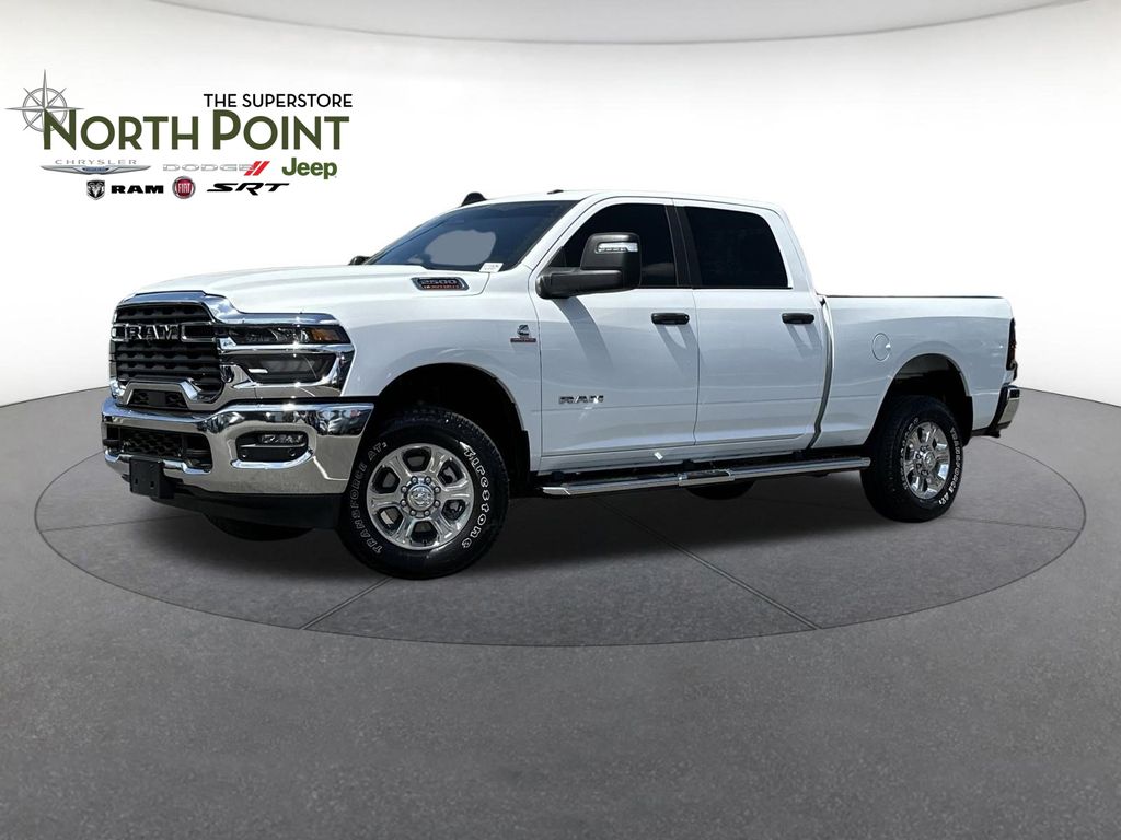 Bright White Clearcoat 2025 RAM 2500 Big Horn Crew Cab 4WD Pickup Truck Four-Wheel Drive 8-Speed Automatic