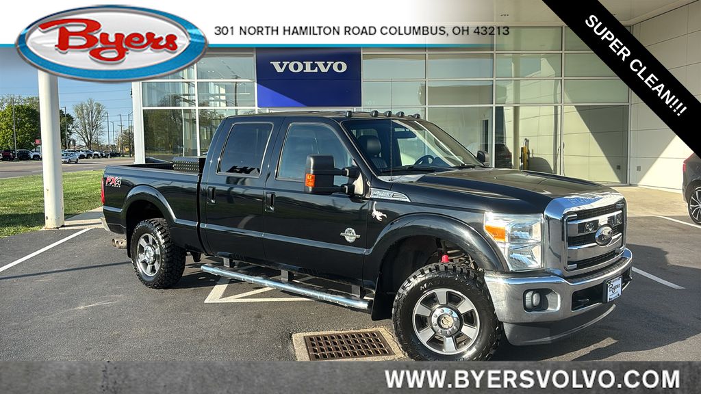 Black 2012 Ford F-250 Super Duty Lariat Crew Cab 4WD Pickup Truck Four-Wheel Drive 6-Speed Automatic Overdrive