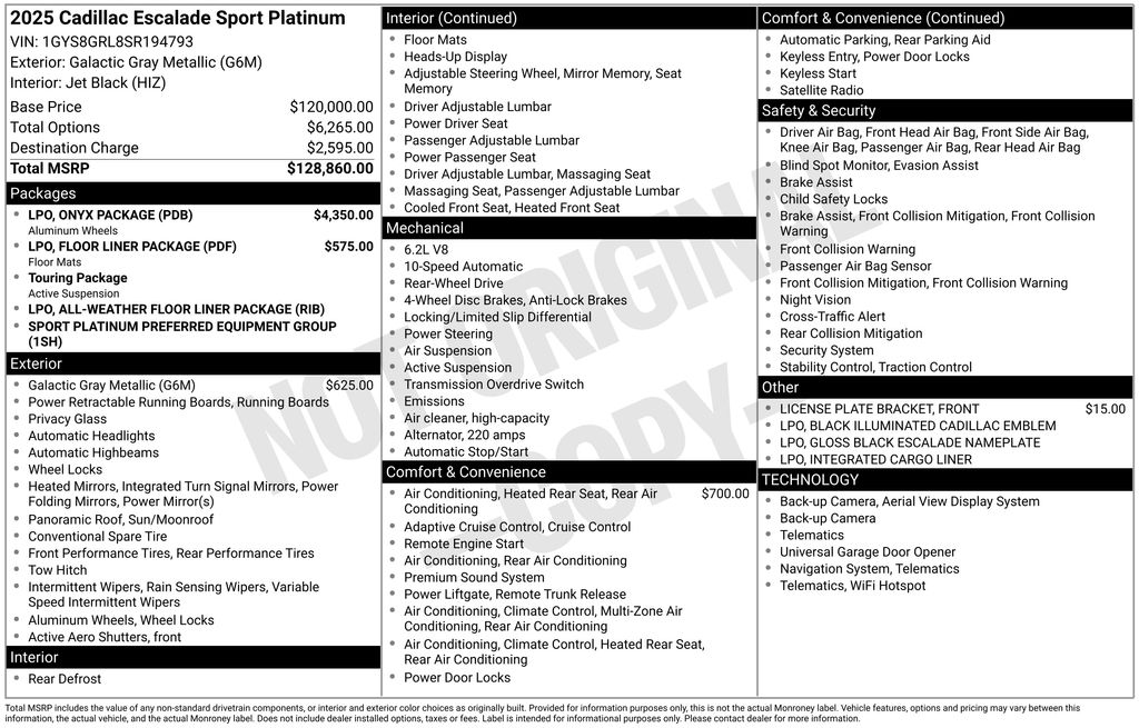 Used Car 2025 Cadillac Escalade  Sport Platinum For Sale Under $120,000 In Austin, Texas