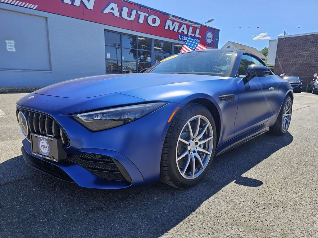 Blue 2025 Mercedes-Benz SL-Class Convertible Rear-Wheel Drive 9-Speed Automatic