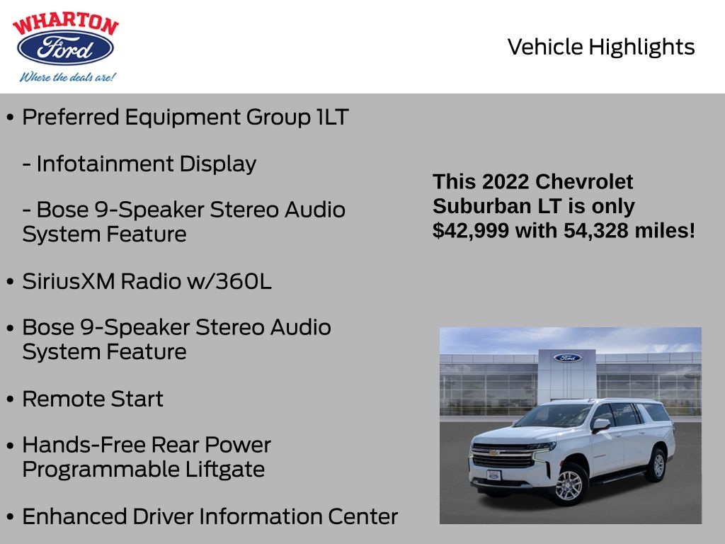 2022 Chevrolet Suburban LT White at Classic Chevrolet Galveston