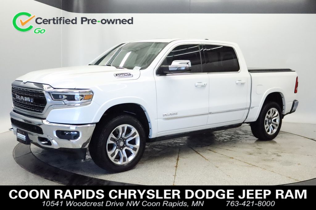 Ivory White Tri-Coat Pearlcoat 2023 RAM 1500 Pickup Truck Four-Wheel Drive 8-Speed Automatic
