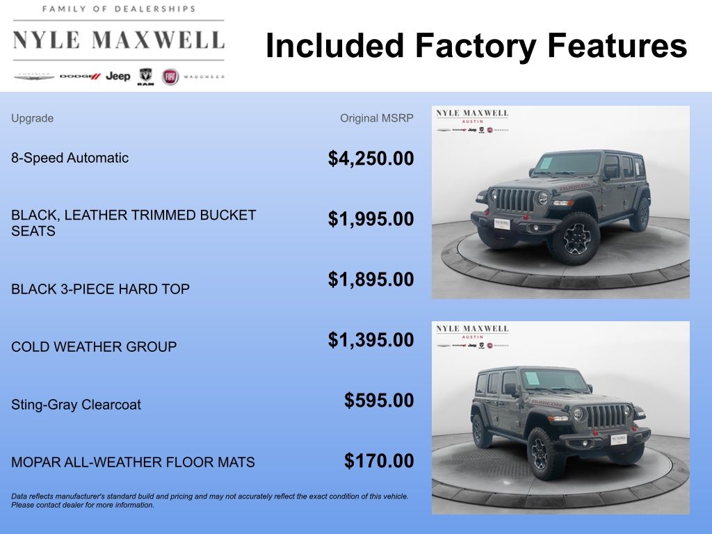 New Car 2023 Jeep Wrangler  Rubicon For Sale Under $50,000 In Austin, Texas