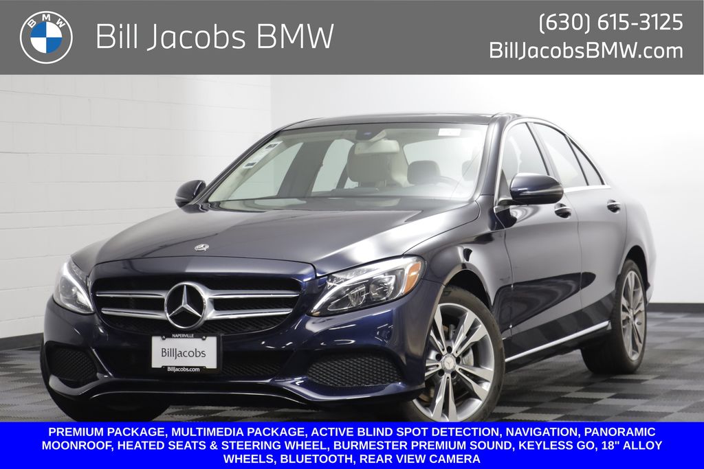 Lunar Blue Metallic 2018 Mercedes-Benz C-Class Sedan All-Wheel Drive Automatic