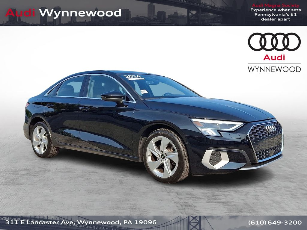Black 2024 Audi A3 Sedan All-Wheel Drive 7-Speed Automatic
