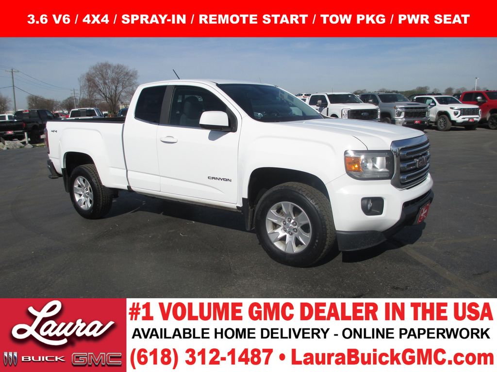 Summit White 2017 GMC Canyon SLE Ext. Cab LB 4WD Pickup Truck Four-Wheel Drive 8-Speed Automatic