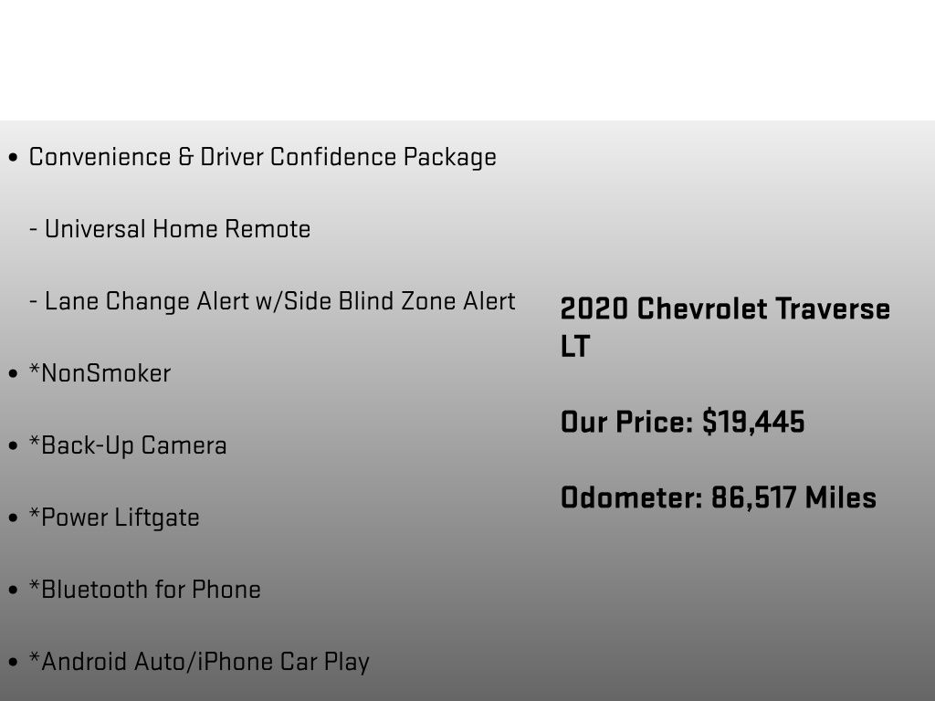2020 Chevrolet Traverse LT Gray at Klick Lewis Buick Chevrolet